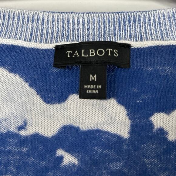 Talbots Nautical Sailboat Regatta Cotton Cardigan Sweater Novelty Resort M - Picture 8 of 9